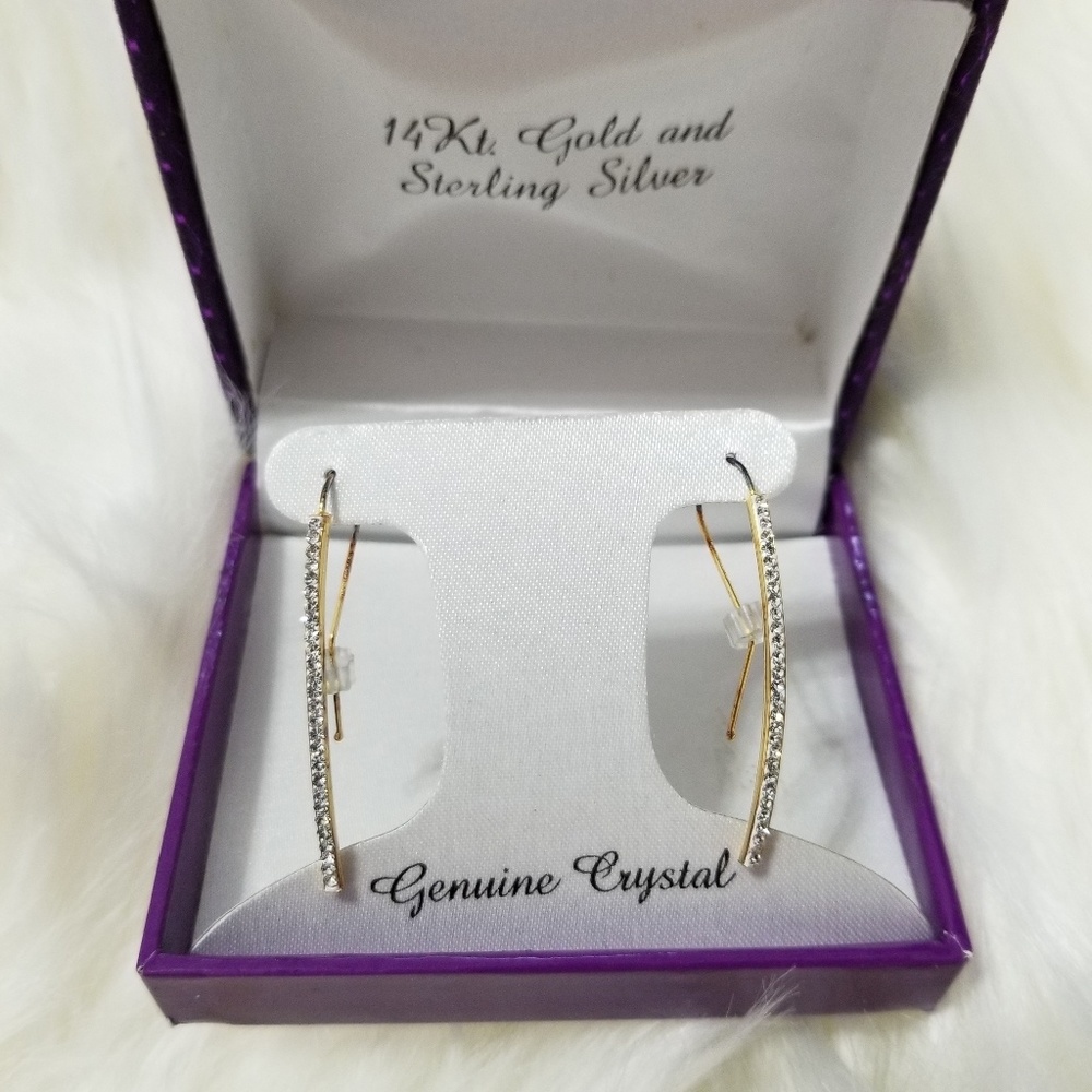 Genuine Crystal Stick Earrings